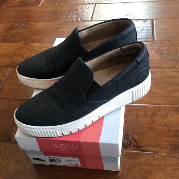 Naturalizer Soul TIA Black 7 1/2 7.5 Shoes Slip On Platform Sneakers - Picture 7 of 16